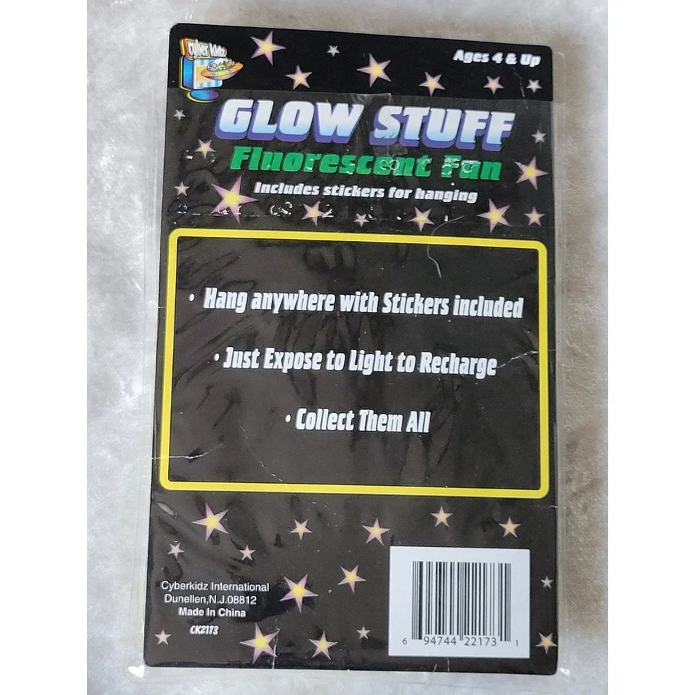 Vtg Y2K Glow In The Dark Flowers & Hearts For Wall/Ceiling Cyberkidz 3 Pack